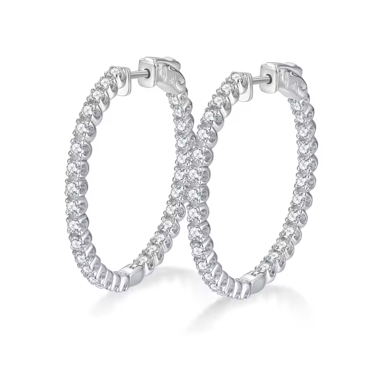Silver Inside-Out Hoop Earrings