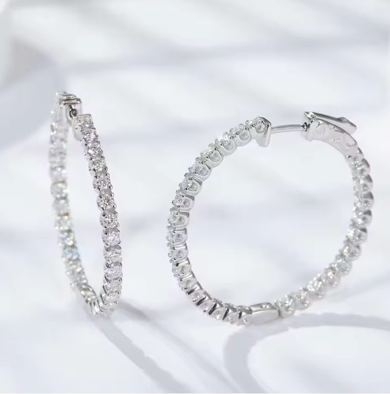 Silver Inside-Out Hoop Earrings