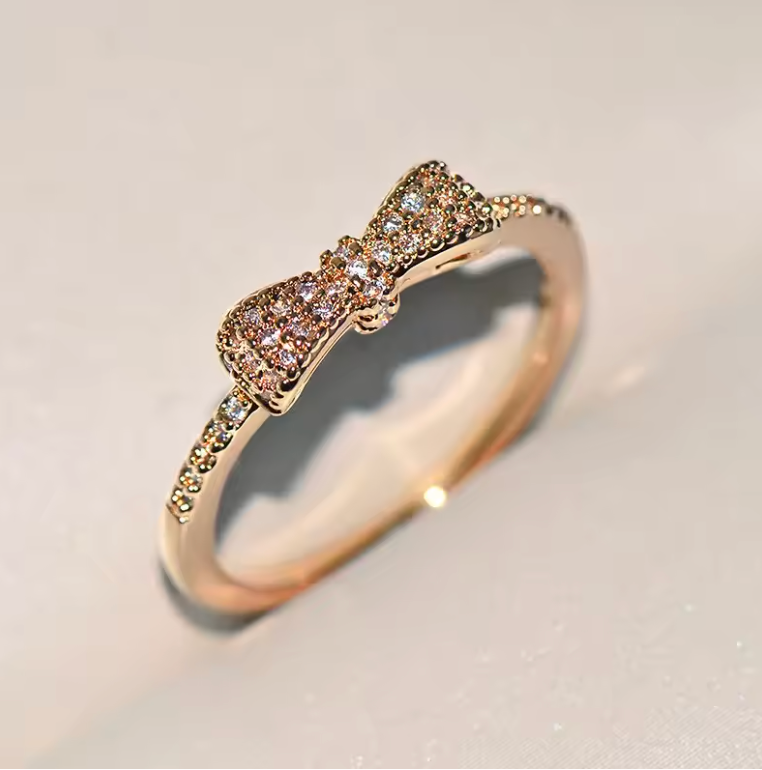 Rose Gold Delicate Bow Ring
