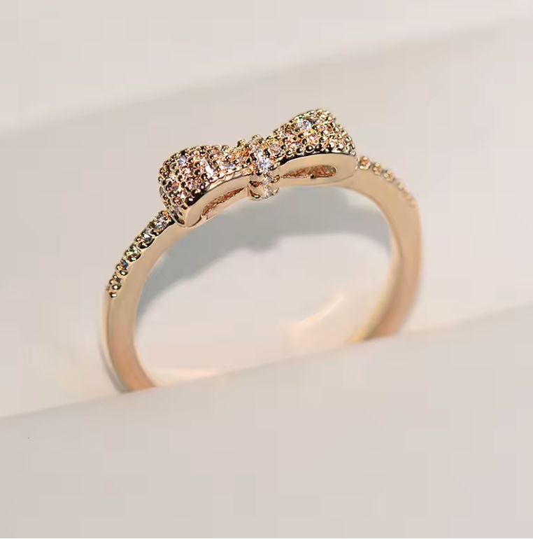 Rose Gold Delicate Bow Ring