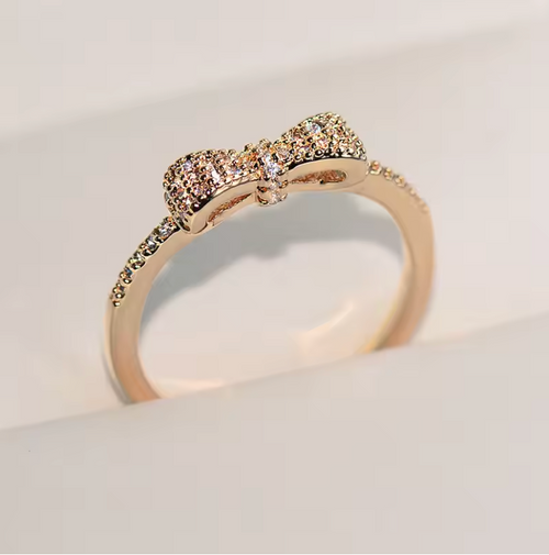 Rose Gold Delicate Bow Ring